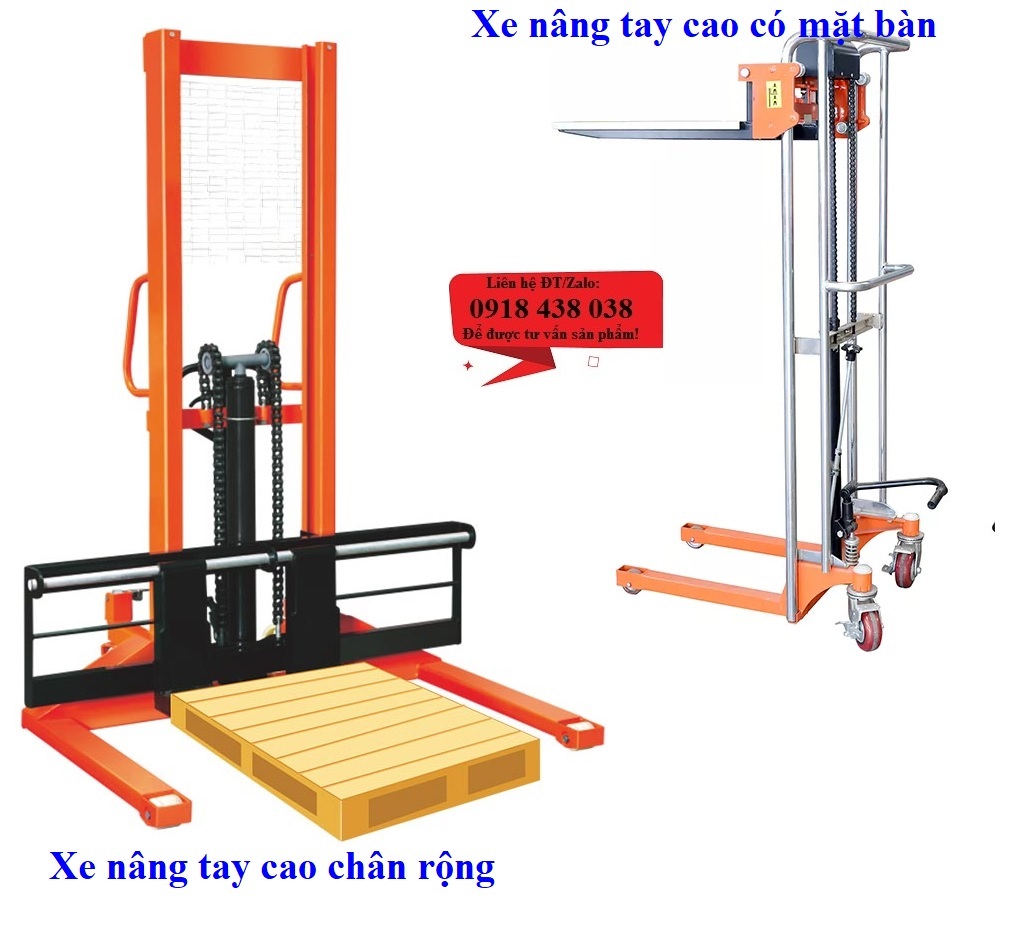 Xe nâng tay cao có phanh, không phanh giá rẻ giao hàng tận nơi