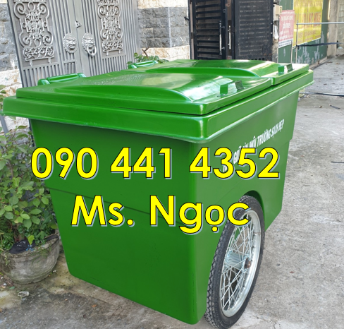Thùng rác 660 lít 4 bánh xe màu vàng, xe thu gom rác 1000L màu cam,