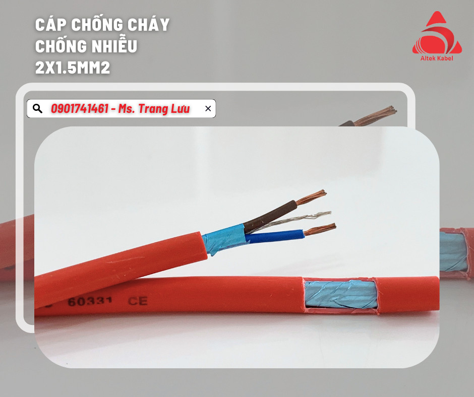 Dây nguồn báo cháy 2x1.5mm2 chống cháy, chống nhiễu