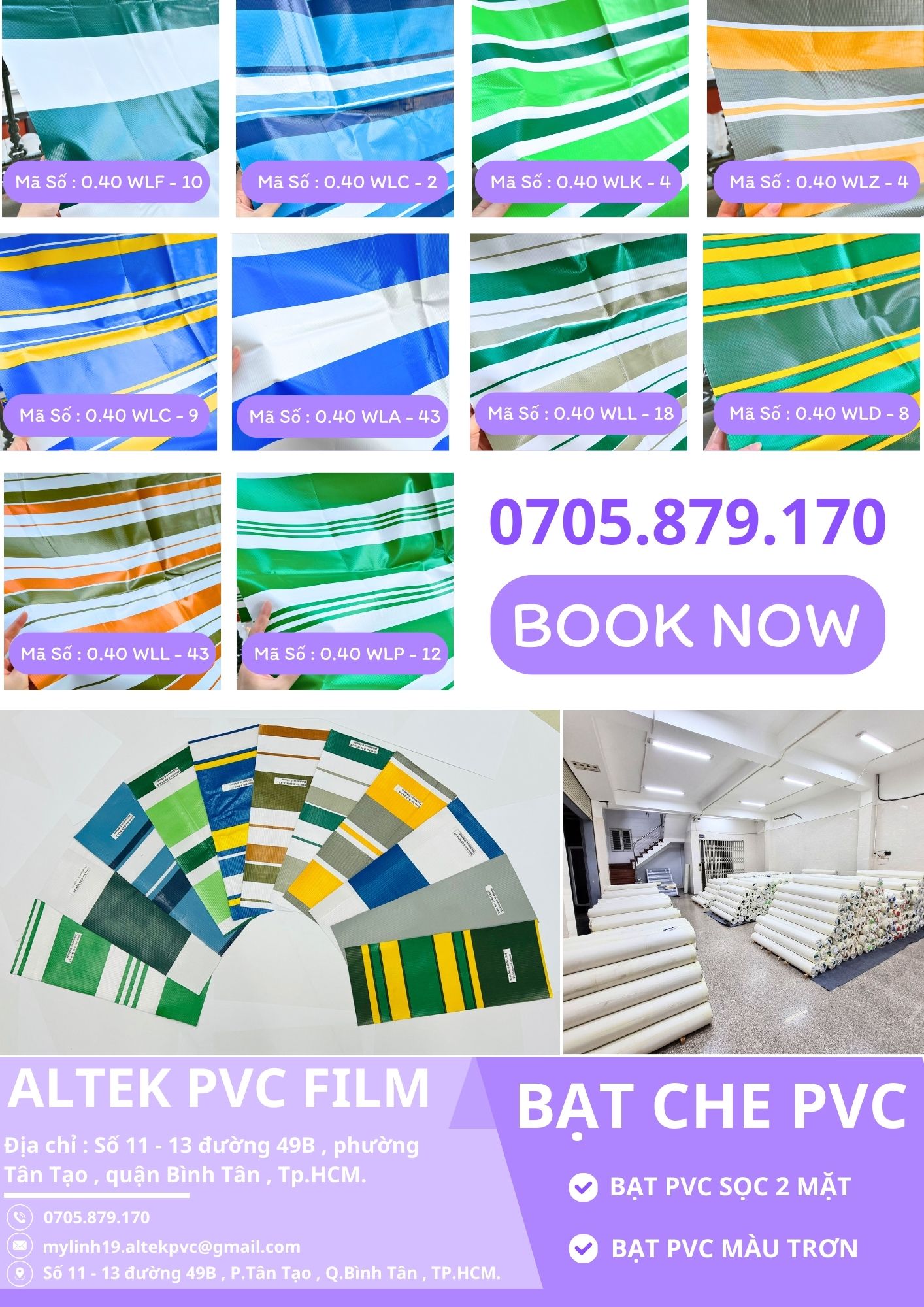 MÀNG BẠT CHE PVC (DÀY 0.40MM)