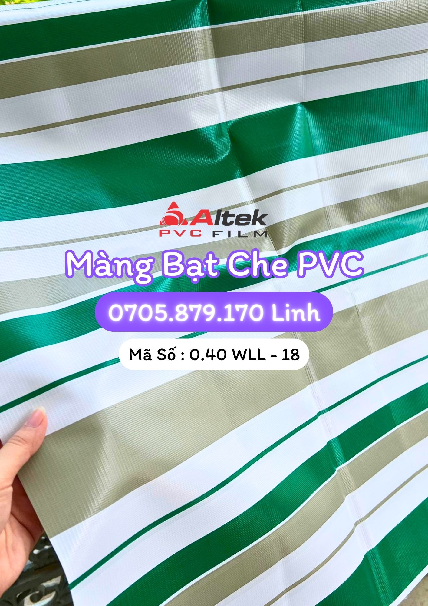 MÀNG BẠT CHE PVC (DÀY 0.40MM)