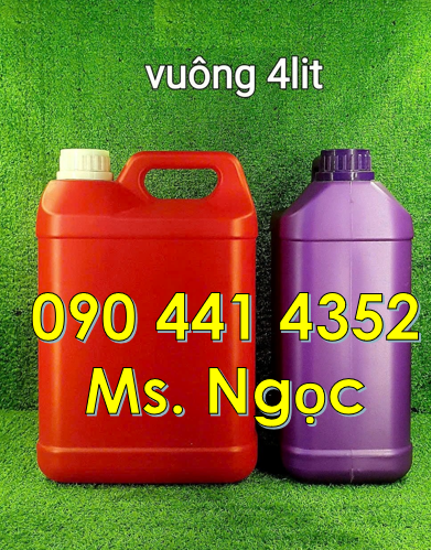Can nhựa 1 lít vuông quai, can nhựa 2 lít đựng hóa chất,can nhựa 5 lít