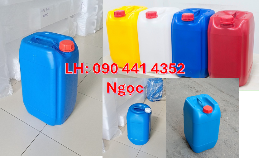 Can nhựa 10 lít, can nhựa 20 lít vuông, can dày 25L đựng hóa chất, can