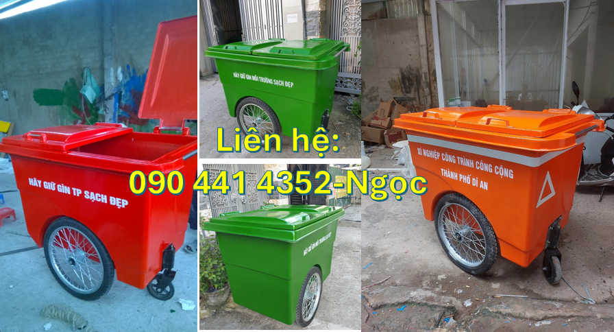 Thùng rác 660 lít công nghiệp, xe thu gom rác 1000 lít, thùng