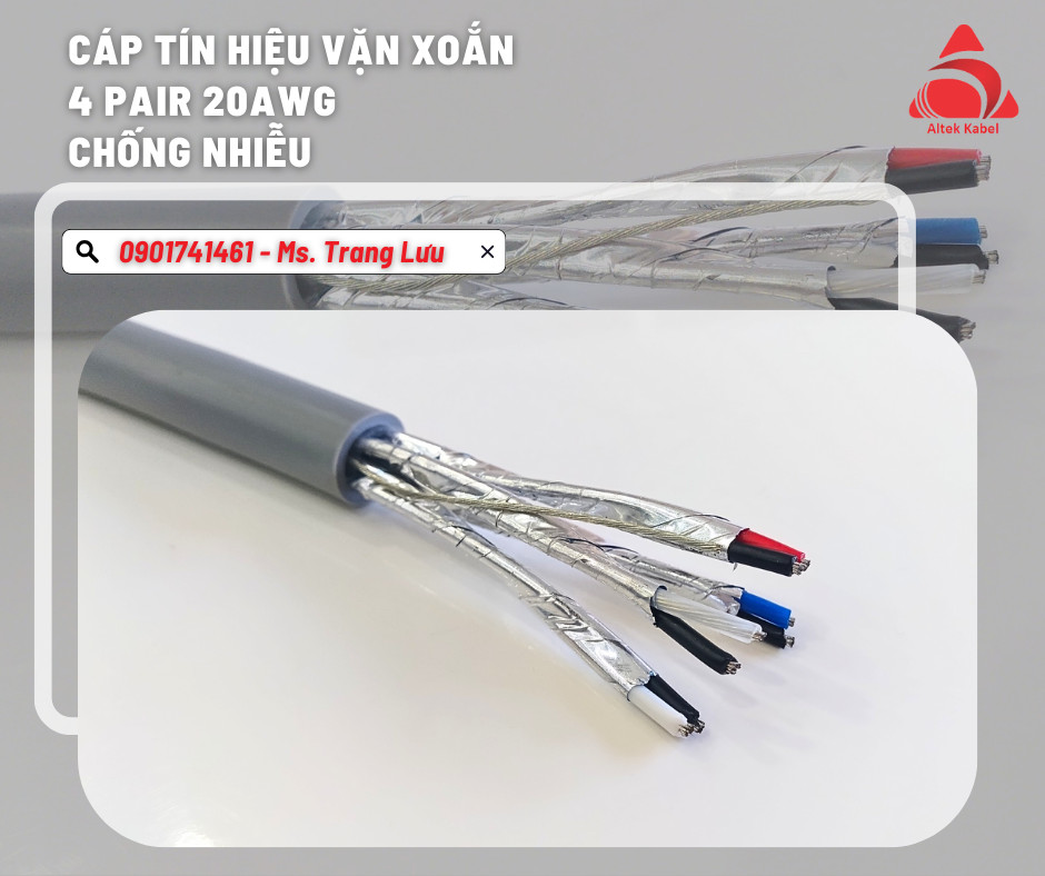 Cáp vặn xoắn 3 pair 20awg chống nhiễu Altek Kabel