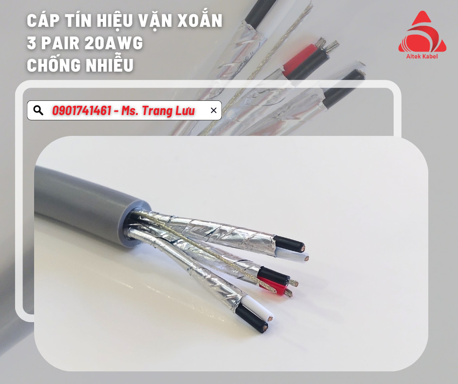 Cáp vặn xoắn 3 pair 20awg chống nhiễu Altek Kabel