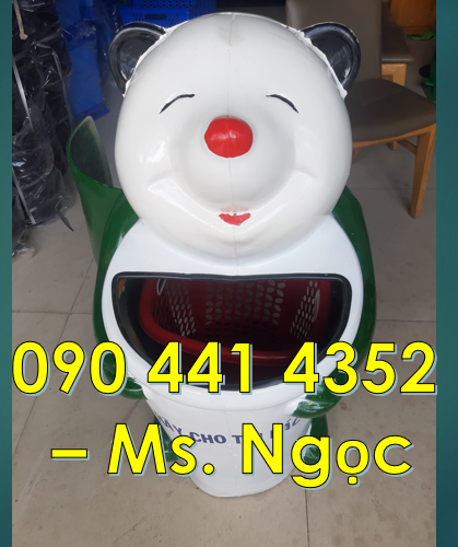 Thùng rác cá chép giá rẻ, thùng rác chuột túi màu theo yêu cầu,