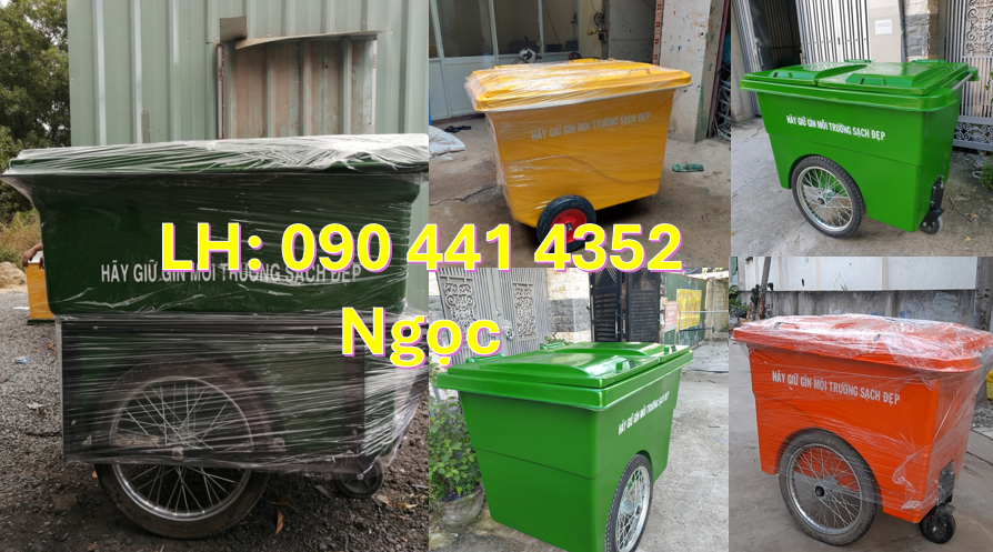 xe thu gom rác 1000 lít, thùng đựng rác 660 lít, xe đẩy rác 1000 lít