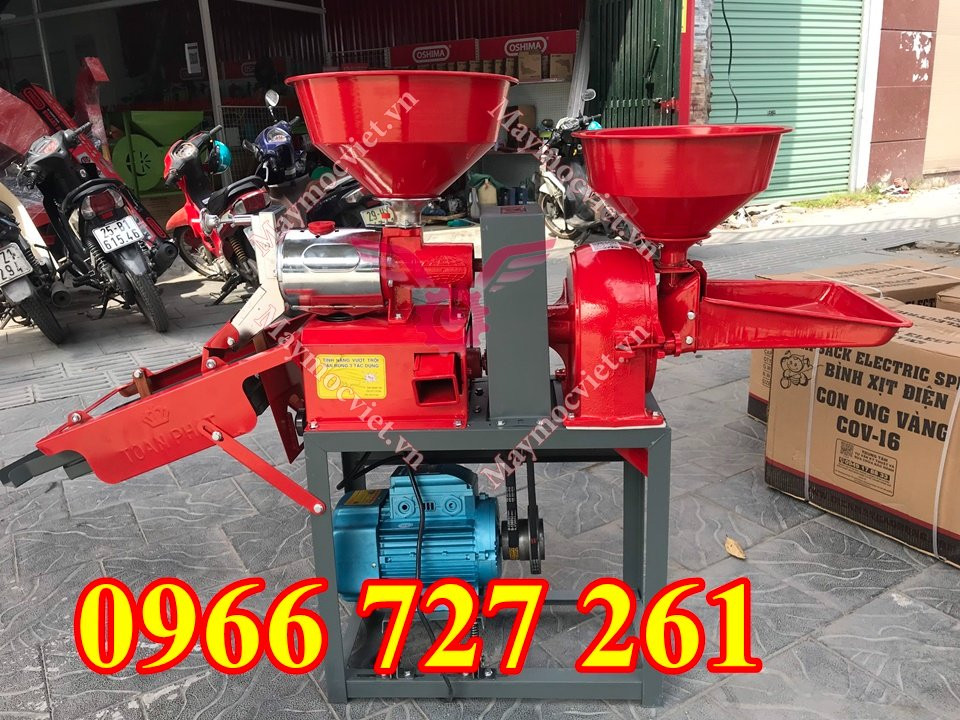 máy xát gạo đa chức năng liên hoàn, có sàng rung lọc sạn