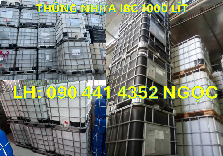 Bán bồn nhựa ibc 1000 lít, thùng nhựa 1000L qua sử dụng, tan nhựa cũ