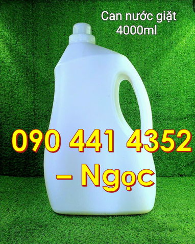Can nhựa đựng nước giặt 3.6 lít bầu,can nhựa 4 lít vuông đựng nước xả