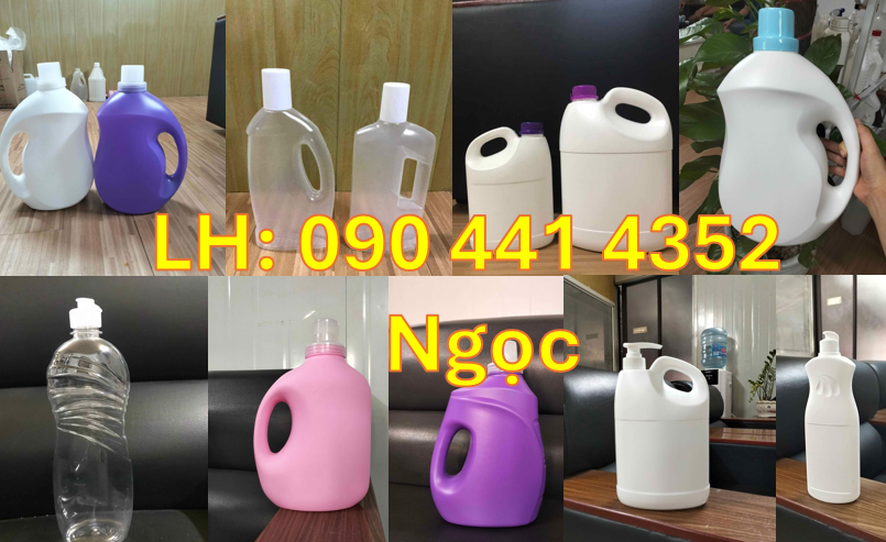 Can nhựa đựng nước giặt 3.6 lít bầu,can nhựa 4 lít vuông đựng nước xả