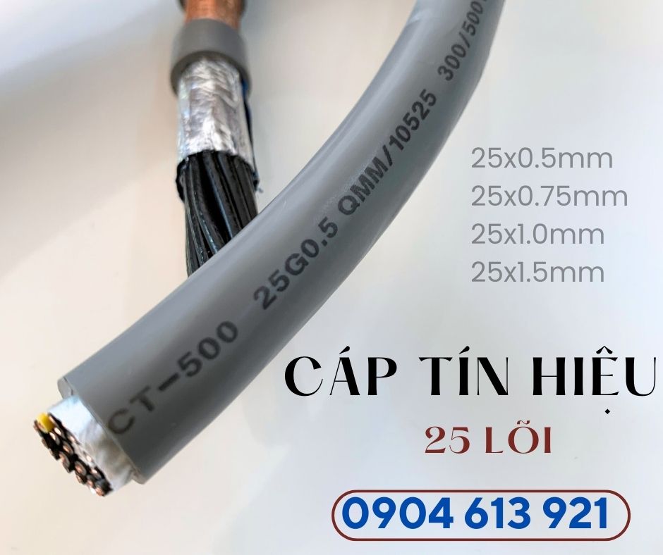 Cáp tín hiệu 25 lõi / cáp điện 25x0.5mm/25x0.75mm/25x1.0mm/25x1.5mm