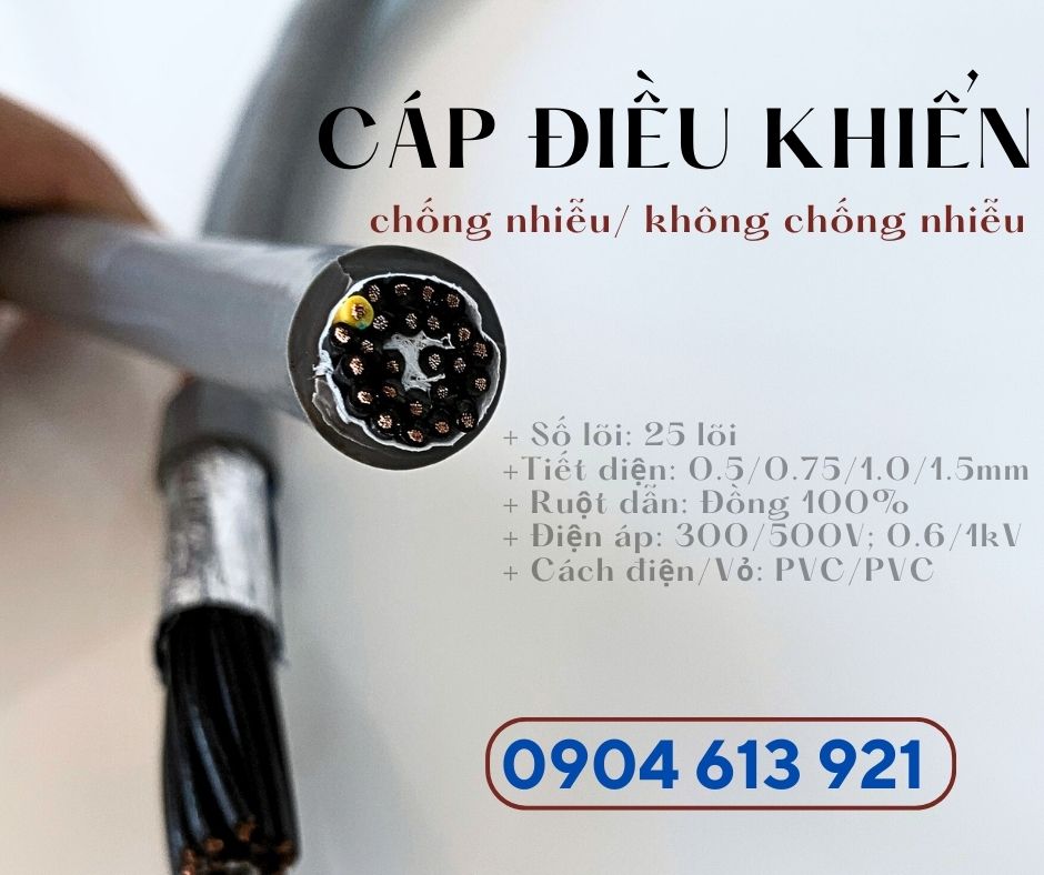Cáp tín hiệu 25 lõi / cáp điện 25x0.5mm/25x0.75mm/25x1.0mm/25x1.5mm