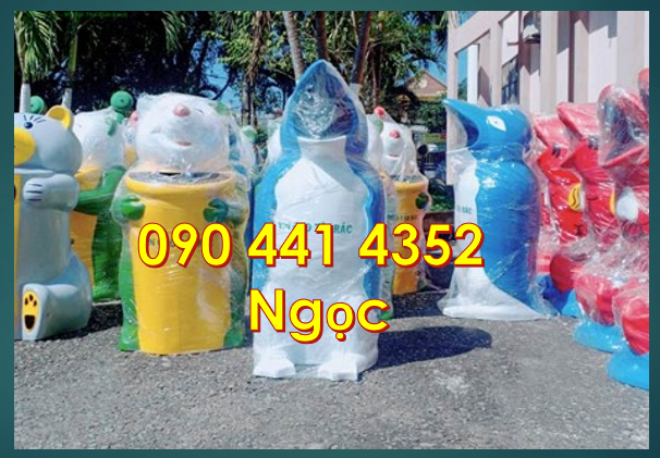 Thùng đựng rác hình cá heo, thùng rác cá chép, thùng rác chim cánh cụt