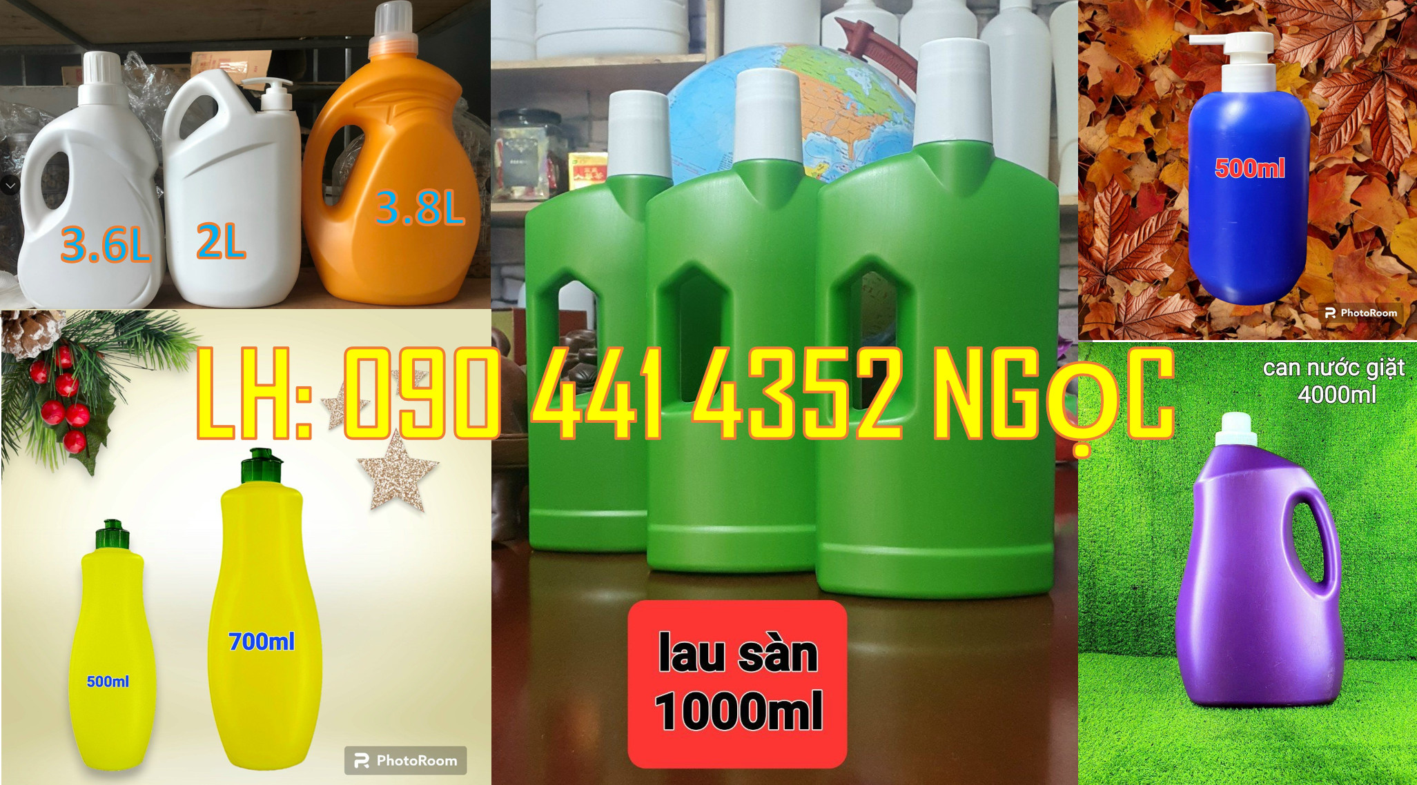 Can đựng nước lau sàn, can 1 lít đựng nước lau sàn, chai nhựa xịt kín