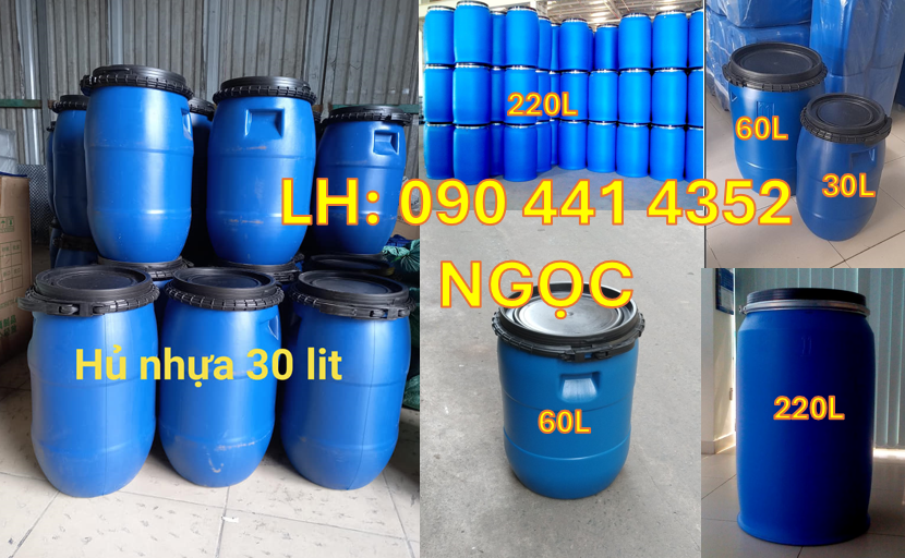 Thùng phuy nhựa 30 lít xanh, thùng phuy 50 lít, thùng phuy 120 lít