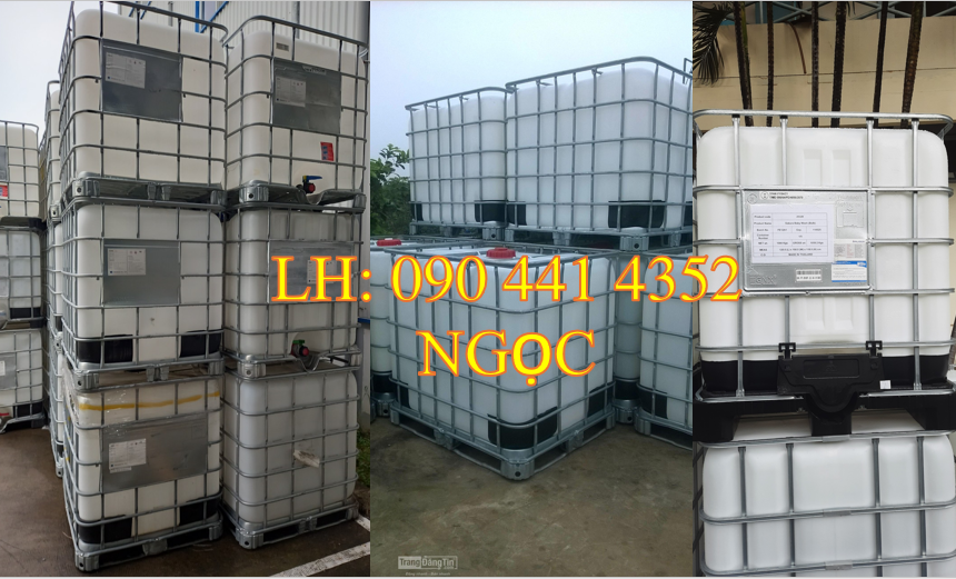 Tank nhựa ibc 1000 lít, bồn nhựa cũ 1000 lít vuông, thùng nhựa ibc cũ