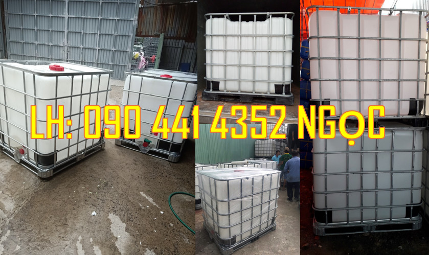 Nhập khẩu bồn nhựa 1000 lít cũ, tank nhựa qua sử dụng 1000 lít, thùng