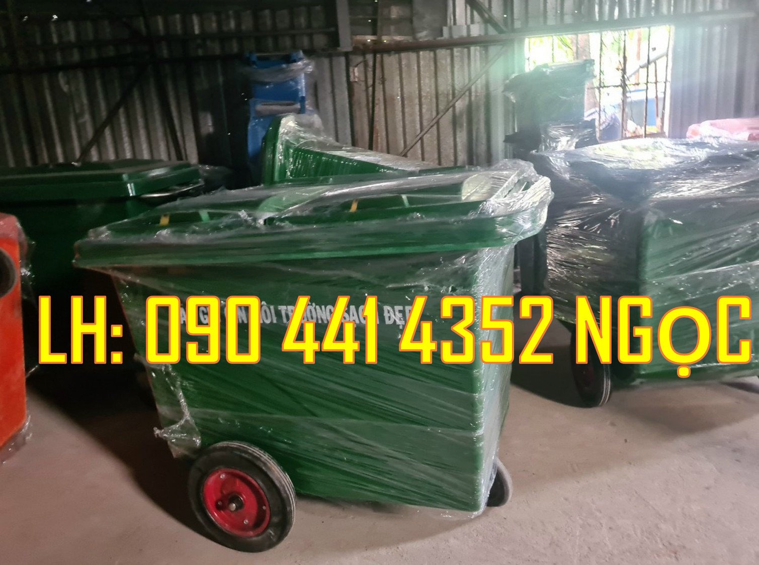 Xe thu gom rác 660L y tế, xe thu gom rác công cộng 1000 lít, nhựa tốt