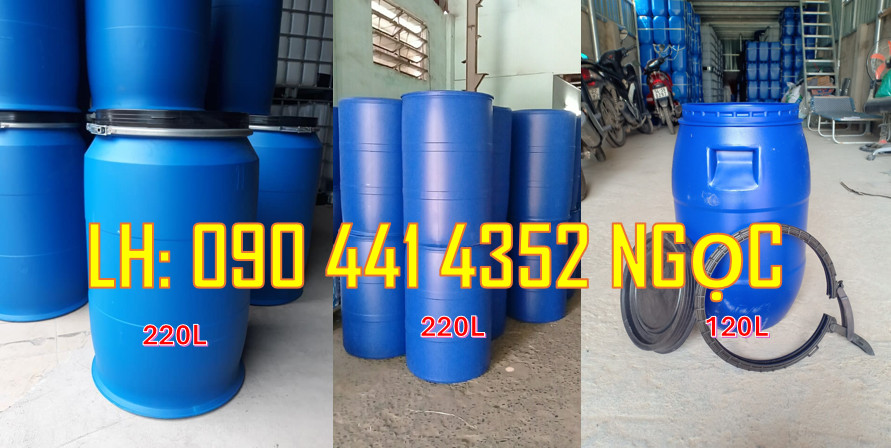 Chuyên thùng phuy nhựa 30 lít, 50 lít, 60 lít, 120 lít, 150 lít, 220L