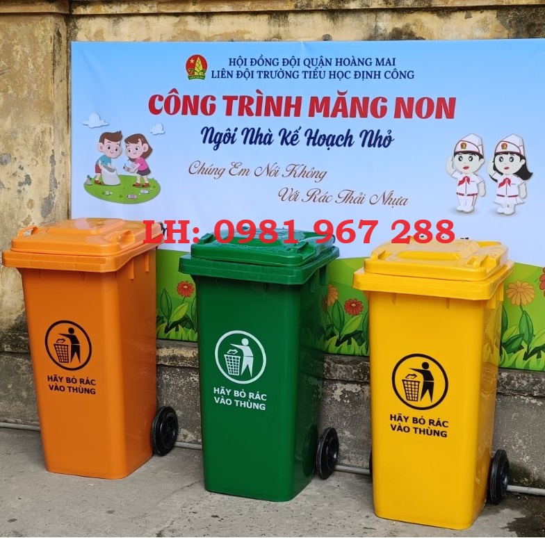 Thùng rác 120L đạp chân y tế bên hông chất lượng toàn quốc