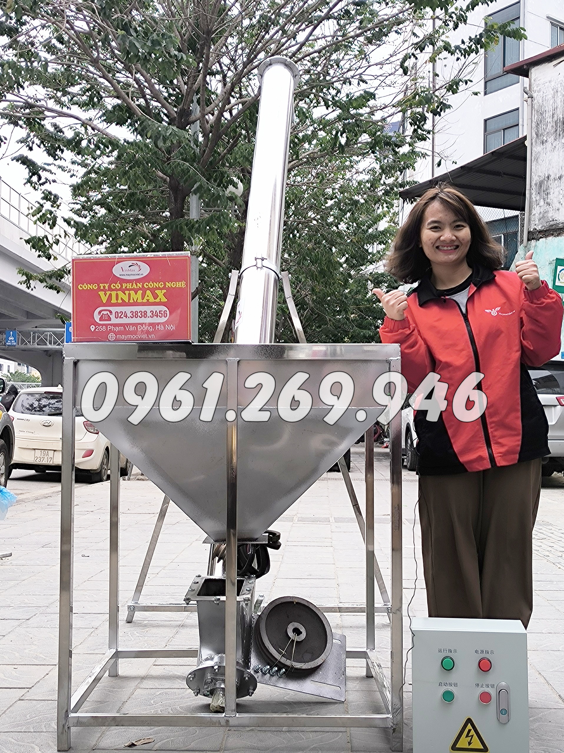 Máy cấp liệu inox trục vít Vinmax VMTV3000