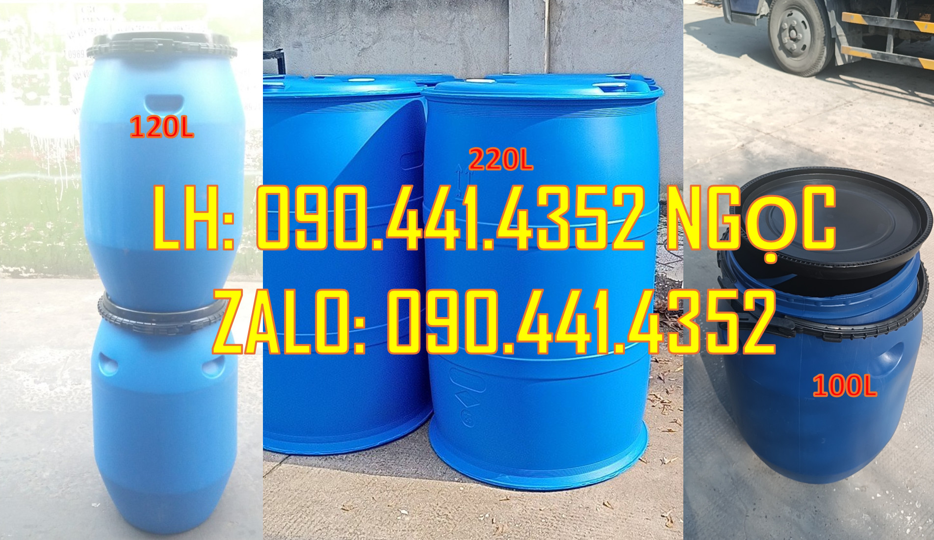 Thùng phuy nhựa 60 lít đựng nước, thùng phuy mới 50L đựng thực phẩm