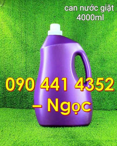 Bán can nhựa đựng nước giặt 5 lít, bình đựng nước rửa chén 4 lít vuông
