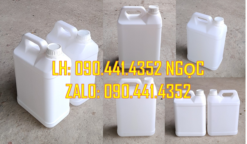 PP can nhựa 1 lít vuông, can 2 lít có vòi nhấn, can nhựa 4 lít tròn, c