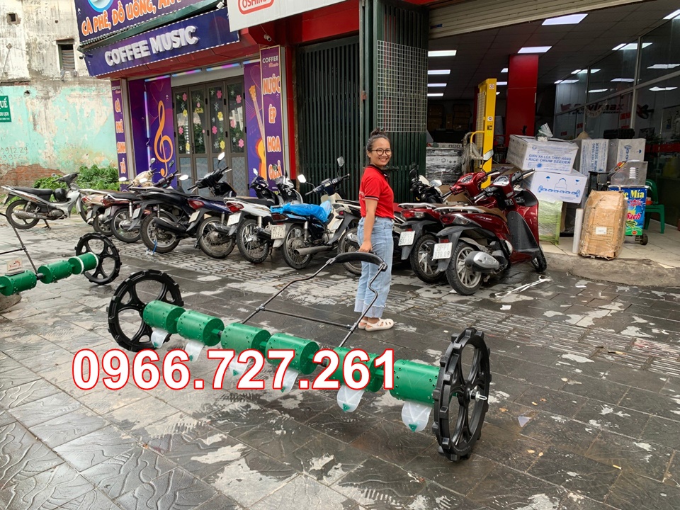 Máy xạ lúa, máy sạ lúa, gieo hạt 6 trống kéo tay