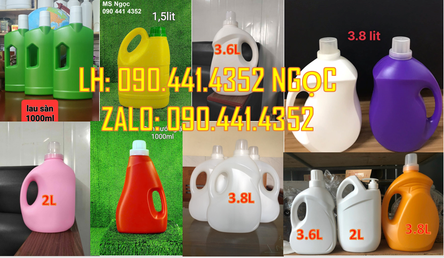 Phân phối can nhựa vuông 5 lít vàng, can nhựa 4 lít, can 3.6 lít