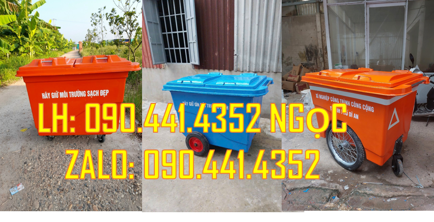 Xe thu gom rác 660 lít tiện lợi, xe thu gom rác 1000 lít lớn