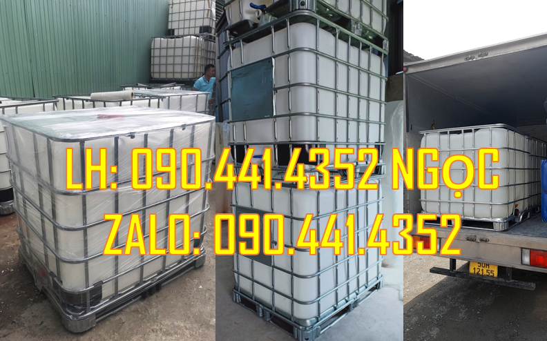 Tank nhựa cũ 1000L giá tốt, bồn nhựa 1000L qua sử dụng 1 lần, tank ibc
