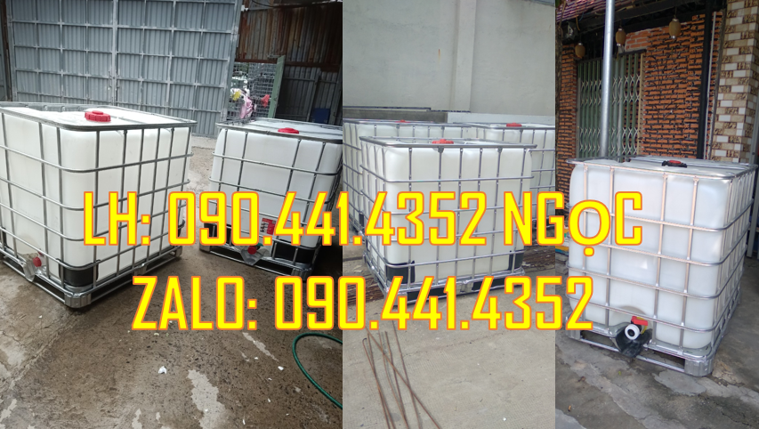 Tank nhựa cũ 1000L giá tốt, bồn nhựa 1000L qua sử dụng 1 lần, tank ibc
