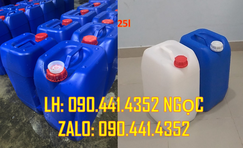 SX can nhựa 10 lít màu trắng, can nhựa 20 lít tròn, can vuông 25 lít