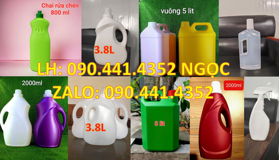 Can nhựa đựng nước giặt 3.8 lít, 3.6 lít, can nhựa đựng nước lau sàn