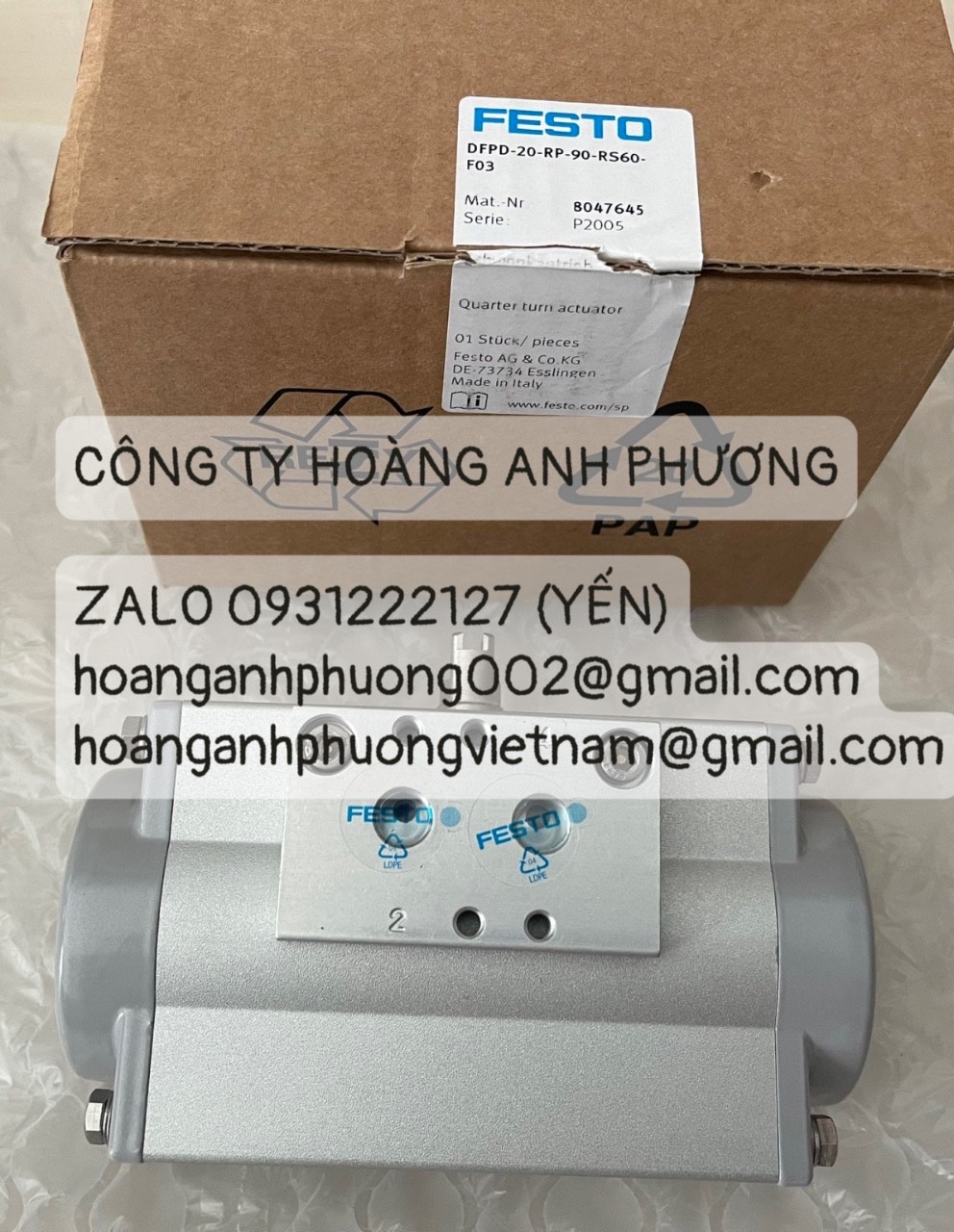 DFPD-20-RP-90-RS60-F03 Bộ truyền động van Festo nhập khẩu mới
