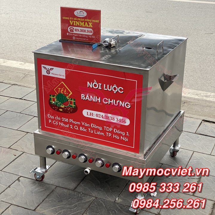 Nồi luộc bánh chưng, bánh tét dung tích 250L inox 304 dày dặn, 220V