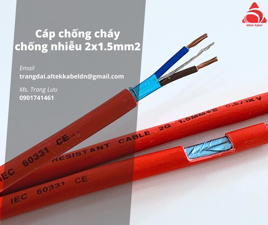Cáp chống cháy 2x1.5mm2 Altek Kabel sẵn Đà Nẵng, Hà Nội, Hồ Chí Minh