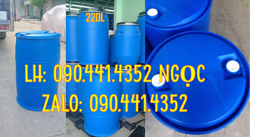 Thùng phuy nhựa 30 lít mới, thùng phuy 50 lít lên men thực phẩm, phuy