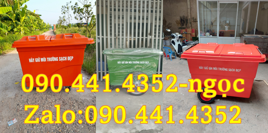 Xe thu gom rác 660 lít giá rẻ, xe đẩy rác công nghiệp 1000 lít 3 bánh
