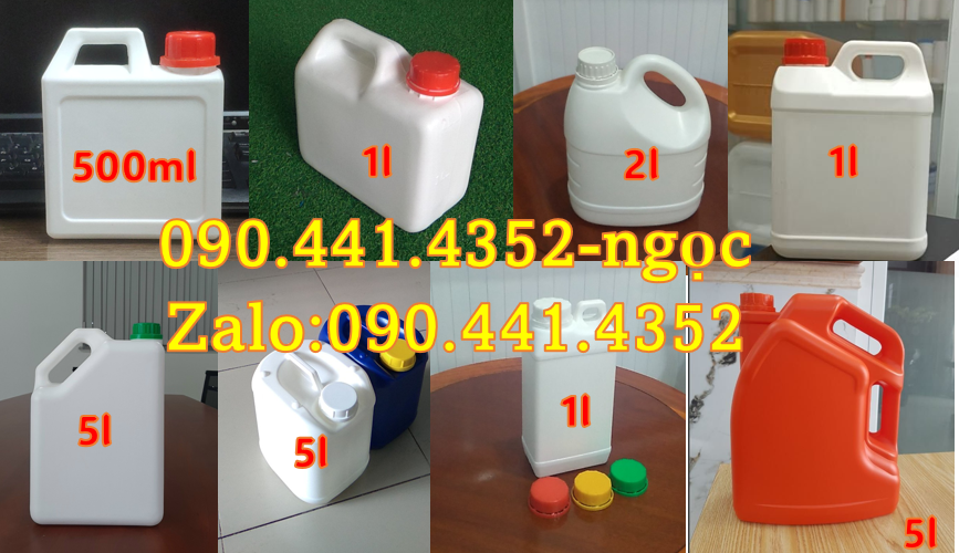 Sx can nhựa đựng hóa chất màu sắc yêu cầu, can nhựa 5 lít màu đen, can
