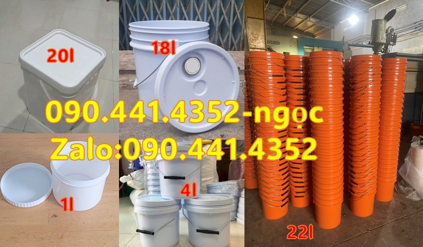 Chuyên sx xô trắng 22 lít nắp đóng, thùng sơn 20 lít nắp rót, xô nhựa