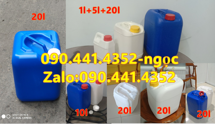 Gía can nhựa 30 lít vuông trắng, can nhựa 25 lít đựng hóa chất, thùng