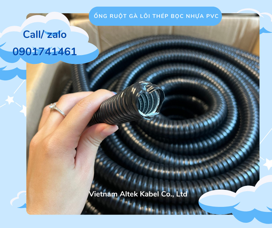 Ống ruột gà lõi thép bọc nhựa pvc 1 1/4 (ID 31 - OD 39)