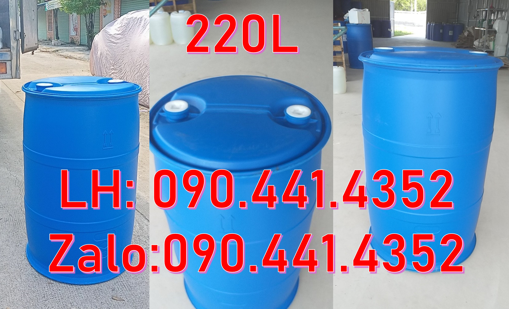 Chuyên thùng phuy nhựa 30 lít, 50 lít, 60 lít, 120 lít, 150 lít, 220L