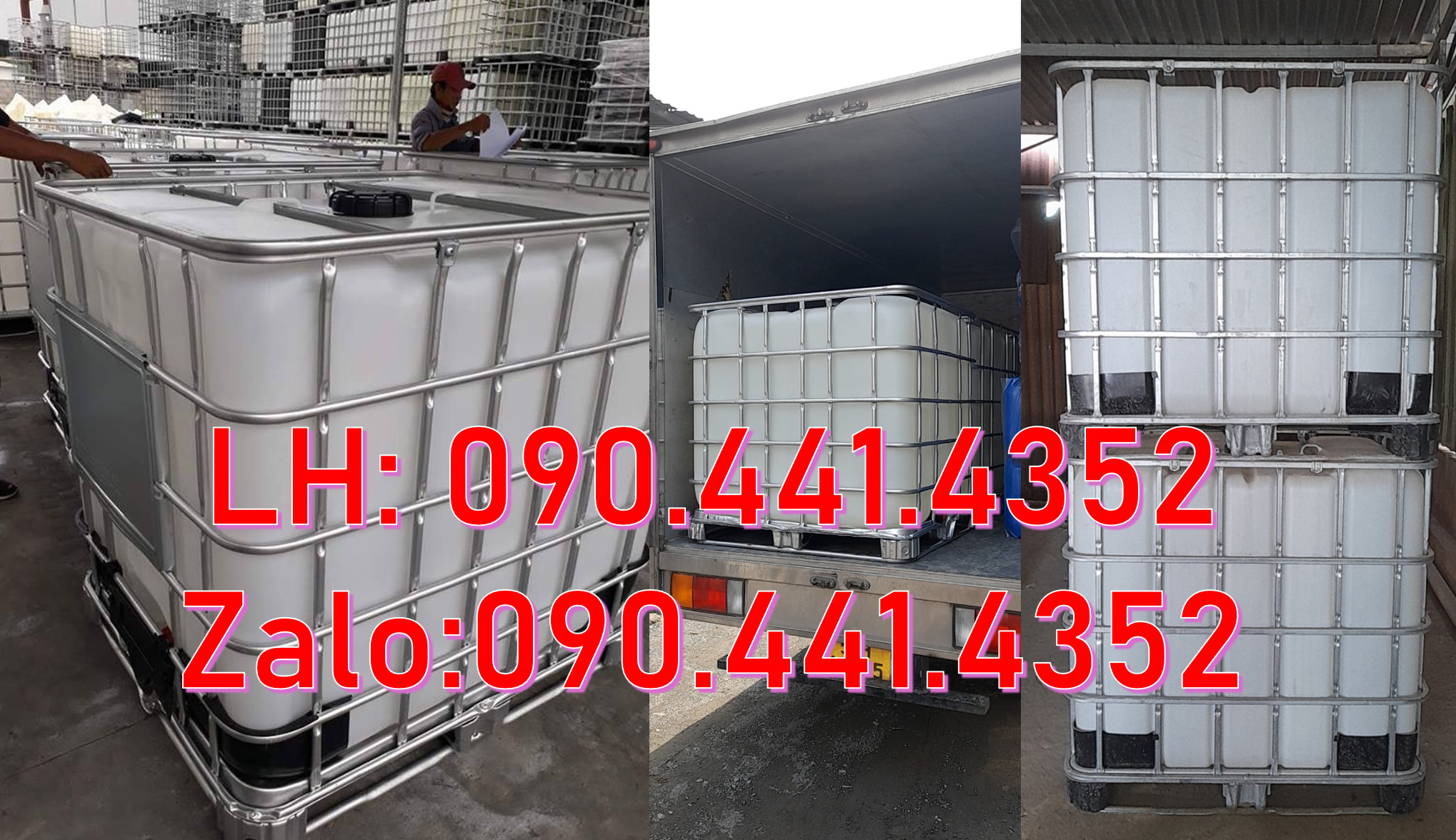 Thùng nhựa ibc 1000 lít đựng hóa chất công nghiệp, tank nhựa ibc 1000L