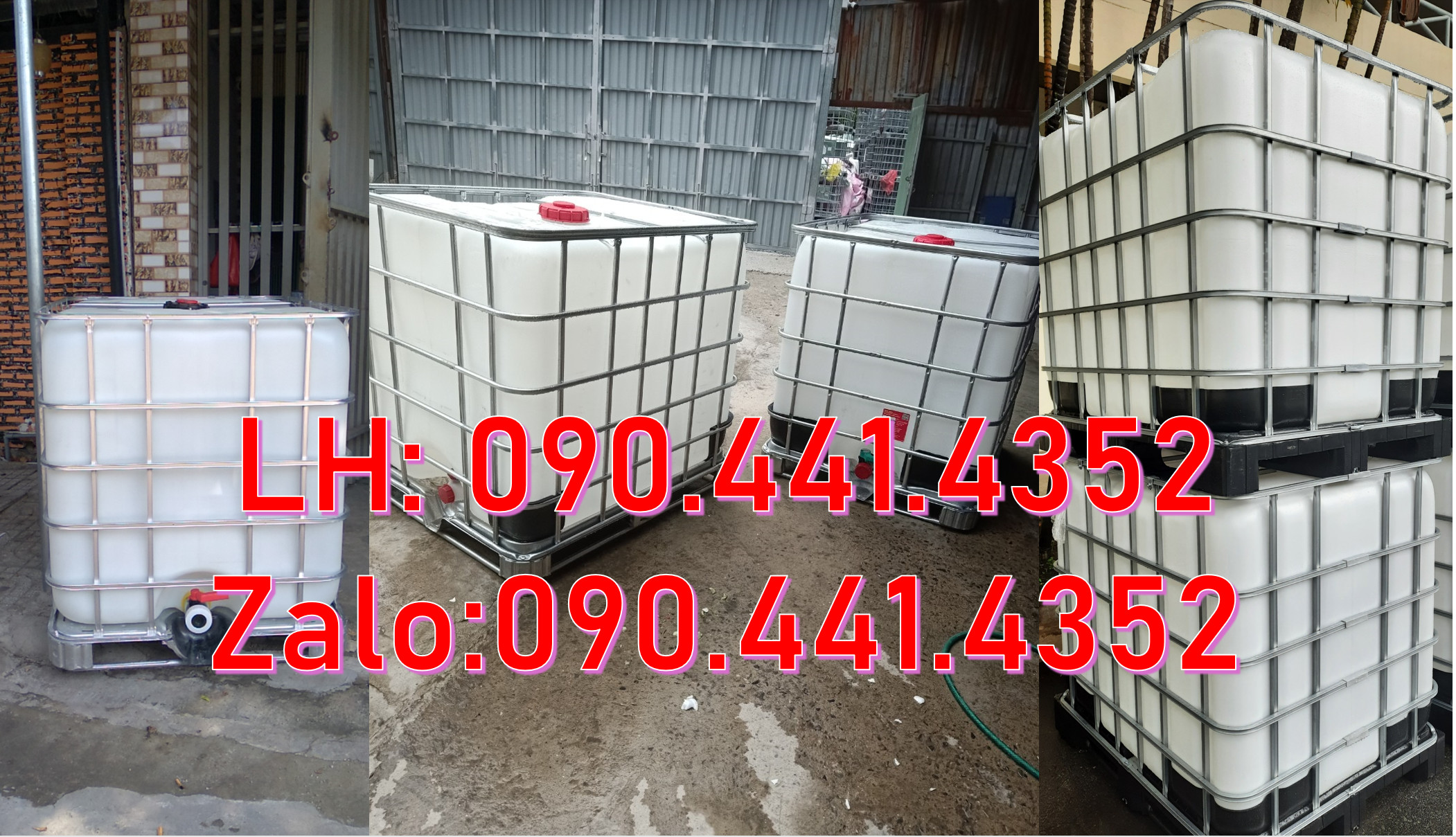 Thùng nhựa ibc 1000 lít đựng hóa chất công nghiệp, tank nhựa ibc 1000L