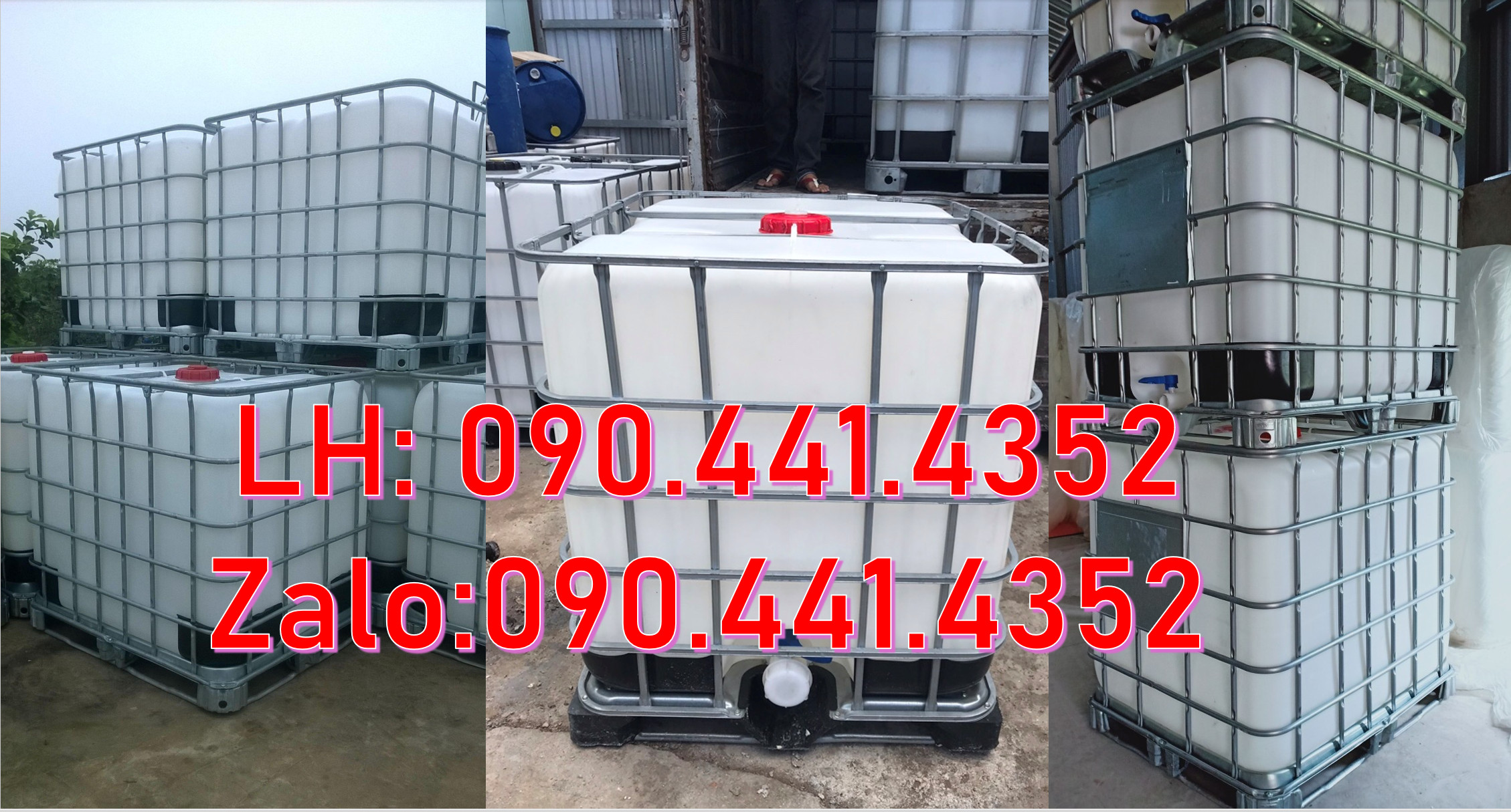 Thùng nhựa ibc 1000 lít đựng hóa chất công nghiệp, tank nhựa ibc 1000L